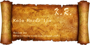 Kele Rozália névjegykártya
